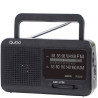 Radio portátil qubo r-222/ con cable/ a pilas/ negra