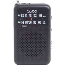 Radio portátil qubo r-s1/ con cable/ a pilas/ negra