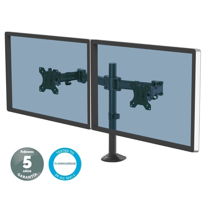 Soporte de mesa para 2 monitores fellowes 8502601/ hasta 8kg