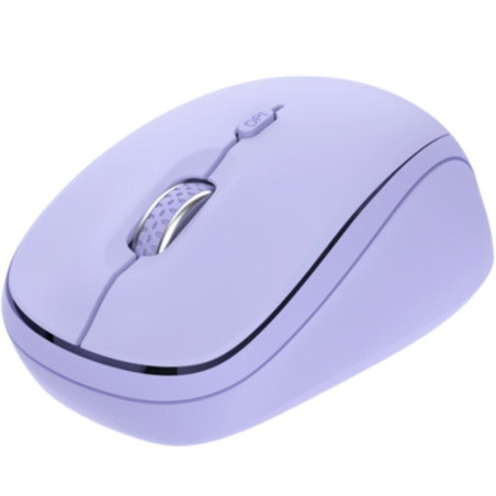 Ratón mini inalámbrico trust yvi+ multidispositivo/ hasta 1600 dpi/ púrpura
