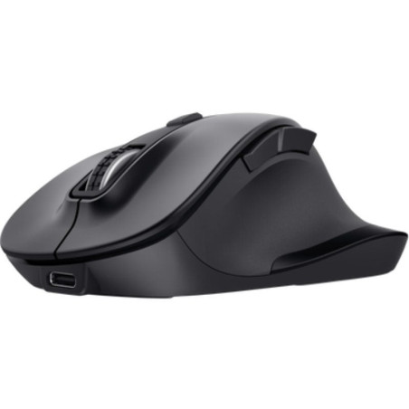 Ratón ergonómico inalámbrico trust fyda multidispositivo/ batería recargable/ hasta 2400 dpi