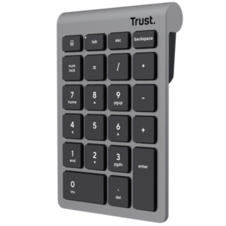 Teclado numérico inalámbrico trust xalas wireless/ plata
