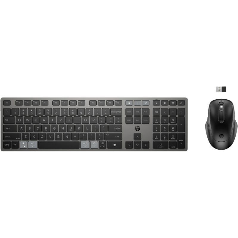 Teclado y ratón inalámbricos hp combo 725 multidispositivo
