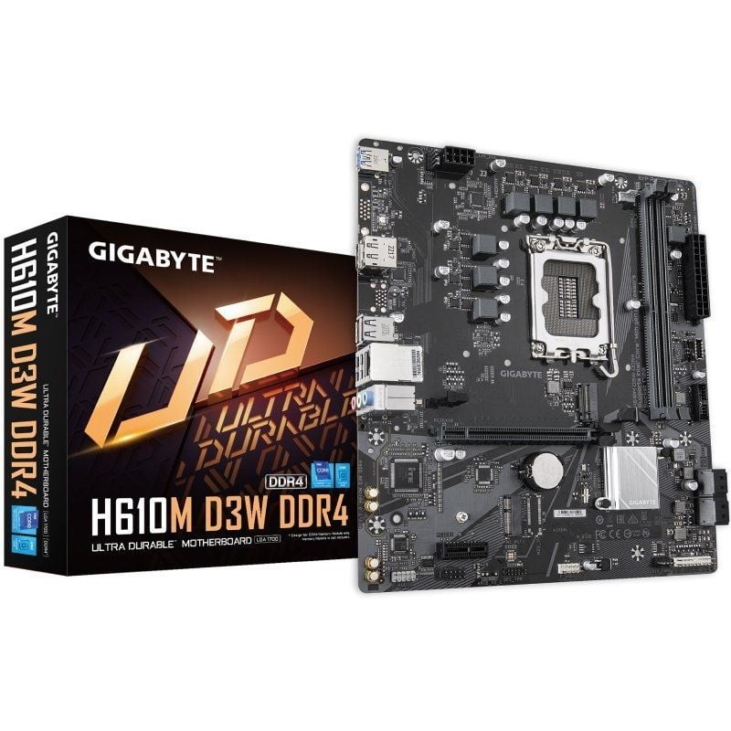 Placa base gigabyte h610m d3w ddr4 socket 1700/ ddr4/ pcie 4.0/ micro atx