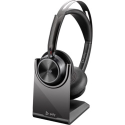 Auriculares inalámbricos poly voyager focus 2 microsoft teams + adaptador usb-c-a + soporte de carga/ con micrófono/ bluetooth/ 