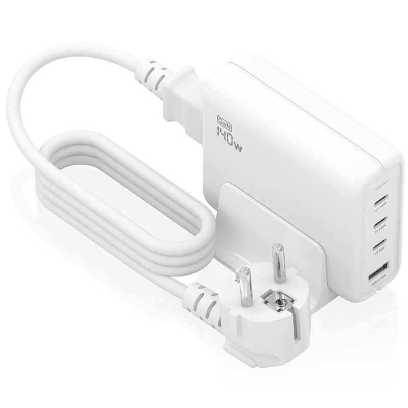Cargador sobremesa gan aisens asch-140w4p055-w/ 3xusb tipo-c/ 1xusb/ 140w