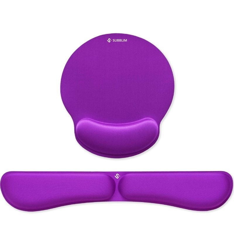Pack de reposamuñecas y alfombrilla ergonómica subblim ergo memoryflex/ púrpura
