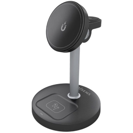 Base de carga inalámbrica aisens asch-15w3wc066-bk/ 15w/ negro