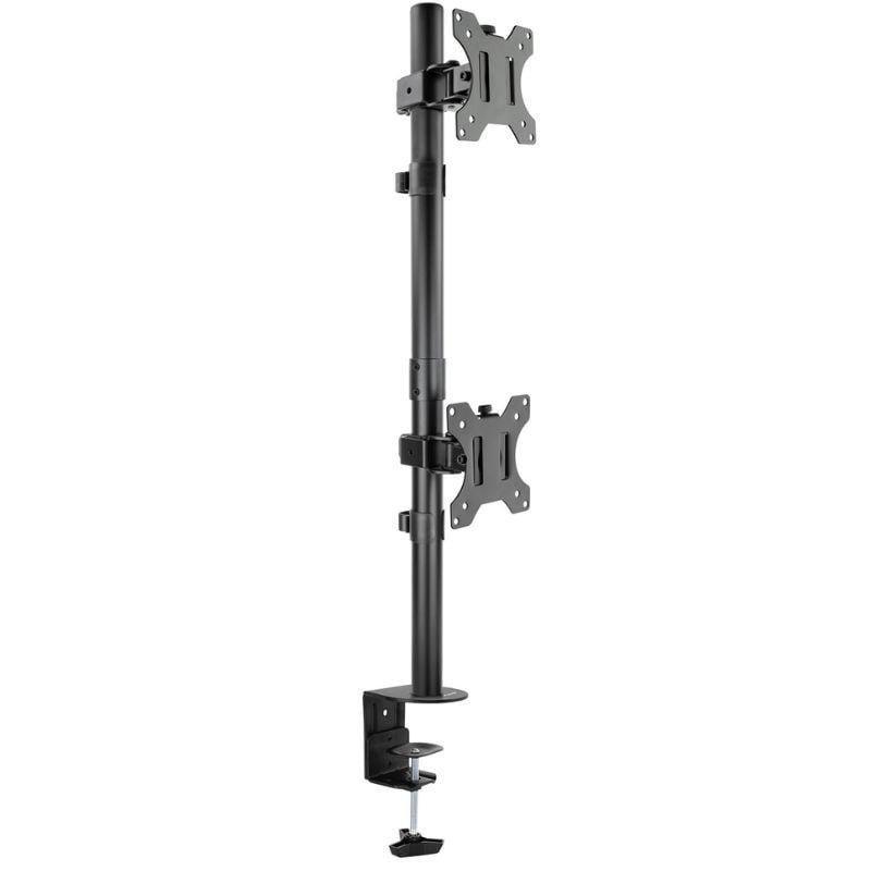 Soporte de mesa para 2 monitores tooq db1233tnv-b/ giratorio/ inclinable/ hasta 8kg
