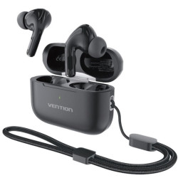 Auriculares bluetooth vention echo lite e11 plus con estuche de carga/ autonomía 6h/ negros