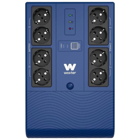 Sai línea interactiva woxter multibase ups 1200 va/ 1200va-720w/ 8 salidas/ formato torre