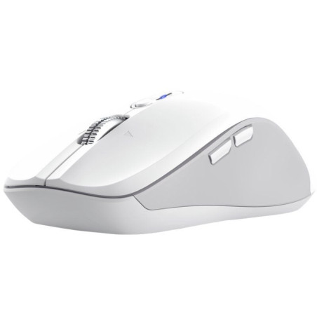 Ratón ergonómico inalámbrico trust ferro/ hasta 3200 dpi/ blanco