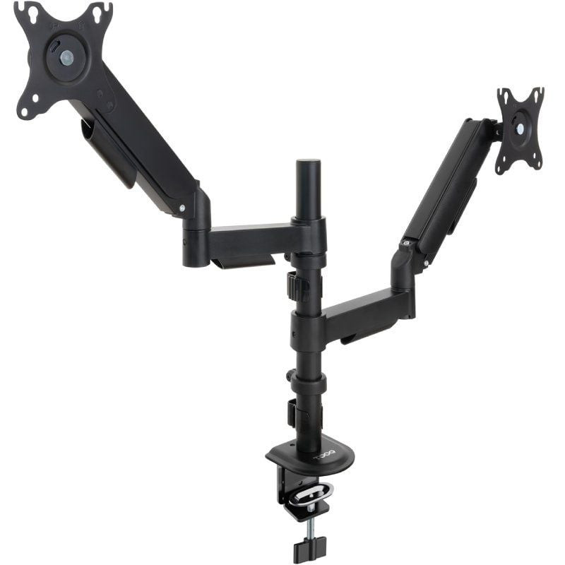 Soporte de mesa para 2 monitores tooq db1533tnr-b/ giratorio/ inclinable/ hasta 9kg