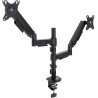 Soporte de mesa para 2 monitores tooq db1533tnr-b/ giratorio/ inclinable/ hasta 9kg