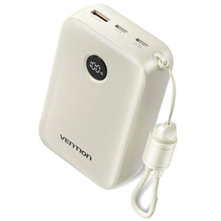 Powerbank 20000mah vention fkbn0-c/ 22.5w/ beige/ incluye cable usb tipo-c