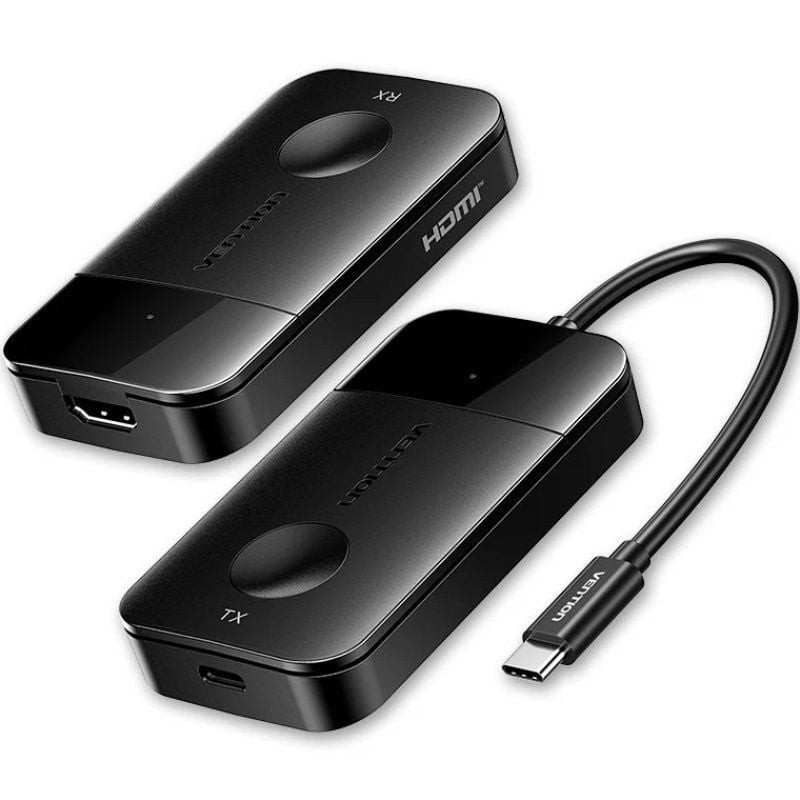 Adaptador/transmisor de vídeo inalámbrico usb tipo-c - hdmi vention adobb/ 60w