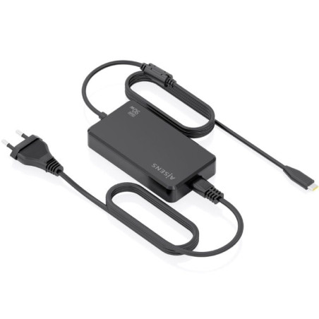 Cargador de portátil gan aisens asch-1pd90d069-bk/ 1xusb tipo-c/ 90w/ automático/ voltaje 5-20v