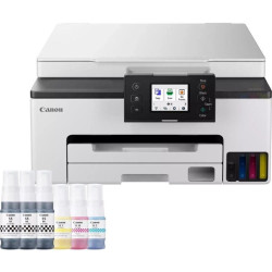 Multifunción recargable canon maxify gx1050 megatank 3 en 1 wifi/ dúplex/ pack impresora + consumibles xl/ blanca