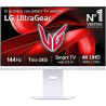 Smart monitor gaming lg ultragear 32g810sa-w 32'/ 4k/ multimedia/ 1ms/ 144hz/ ips/ regulable en altura/ smart tv/ blanco