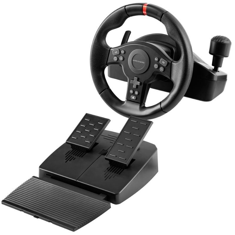 Volante con pedales y cambio de marchas manual mars gaming mwh-rsxone