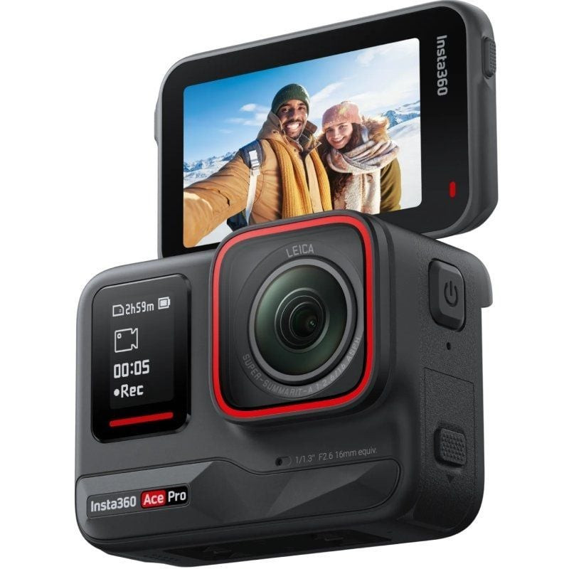Cámara digital deportiva insta360 ace pro/ 8k/ ángulo de visión 180º/ negra