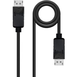 Cable displayport 1.4 8k nanocable 10.15.2800/ displayport macho - displayport macho/ 50cm/ certificado/ negro