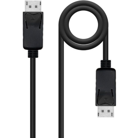 Cable displayport 1.4 8k nanocable 10.15.2800/ displayport macho - displayport macho/ 50cm/ certificado/ negro
