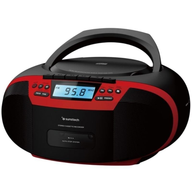 Radio cd sunstech cxum54btrd/ a pilas/ rojo