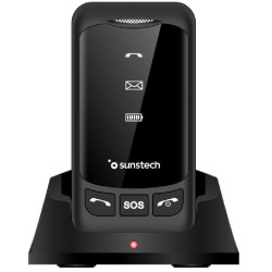 Teléfono móvil sunstech celt25bk para personas mayores/ negro