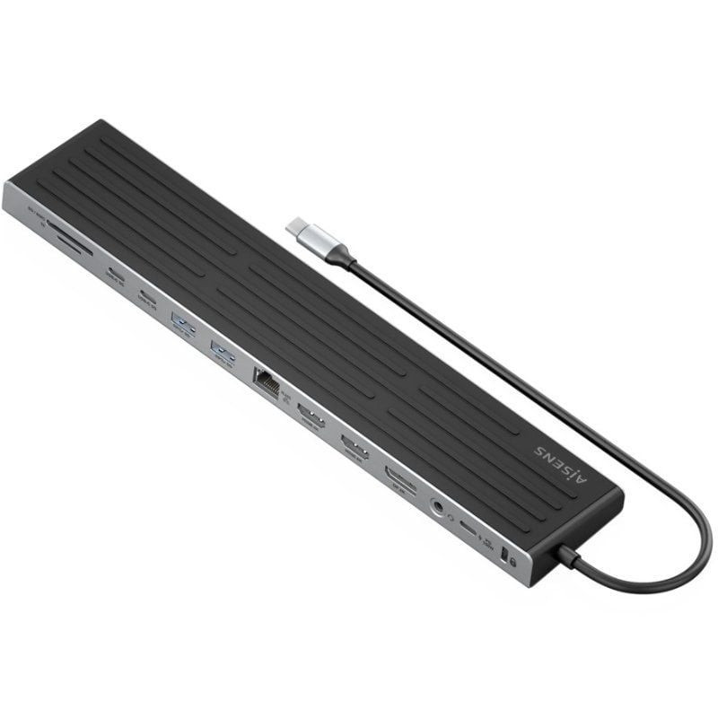 Docking usb tipo-c aisens asuc-13p042-gr/ 2xusb tipo-c/ 1xusb tipo-c pd/ 2xusb/ 2xhdmi/ 1xdisplayport/ 1xlector de tarjetas/ 