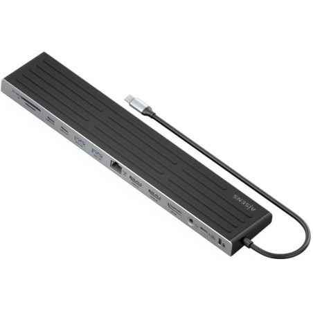 Docking usb tipo-c aisens asuc-13p042-gr/ 2xusb tipo-c/ 1xusb tipo-c pd/ 2xusb/ 2xhdmi/ 1xdisplayport/ 1xlector de tarjetas/ 