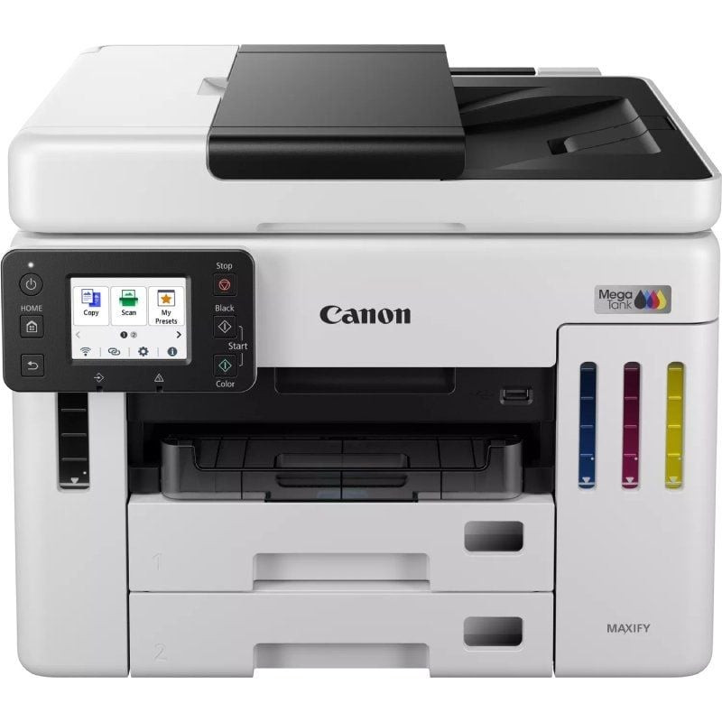 Multifunción recargable canon maxify gx7150 megatank wifi/ dúplex/ fax/ blanca
