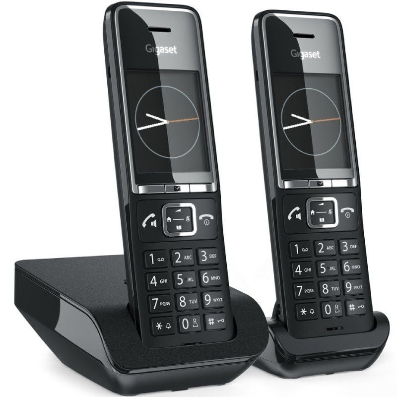 Teléfono inalámbrico gigaset comfort 550/ pack duo/ negro
