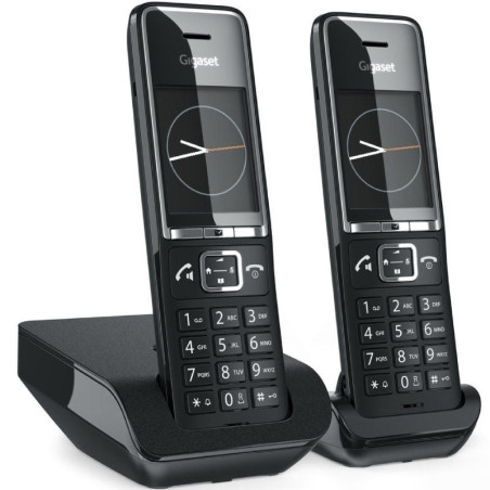 Teléfono inalámbrico gigaset comfort 550/ pack duo/ negro