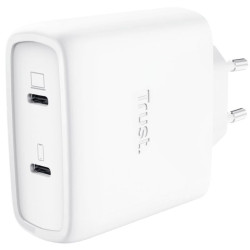 Cargador de pared gan trust maxo 65w 25526/ 2xusb tipo-c/ incluye cable usb tipo-c/ 65w